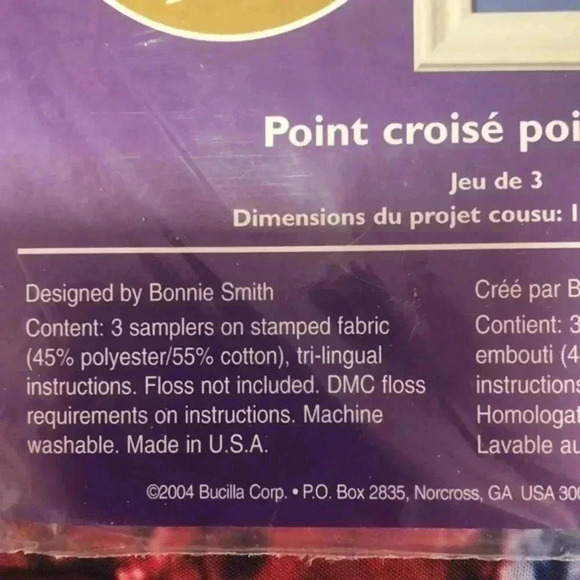 Plaid Bucilla words to live by stamped cross stitch 3 pack - Picture 6 of 11